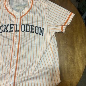 Nickelodeon Jersey 4XL Orange Pinstripes Rugrats Hey Arnold Ren & Stimpy Catdog